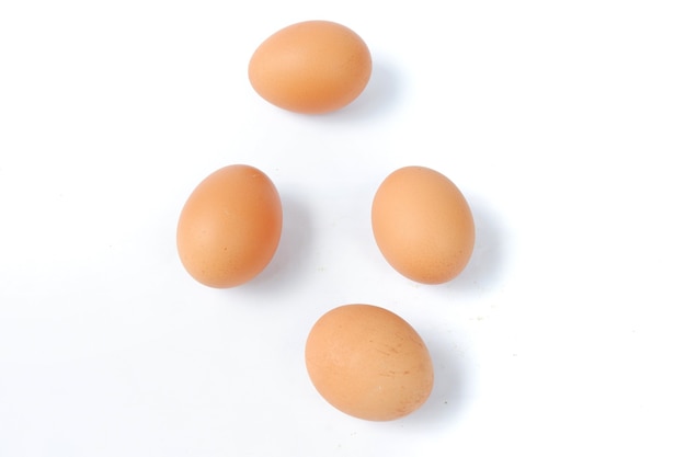 Chicken eggs isolated on a white background