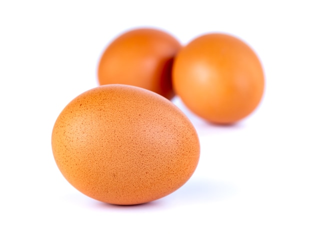 Chicken Eggs isolated on white, healthy food