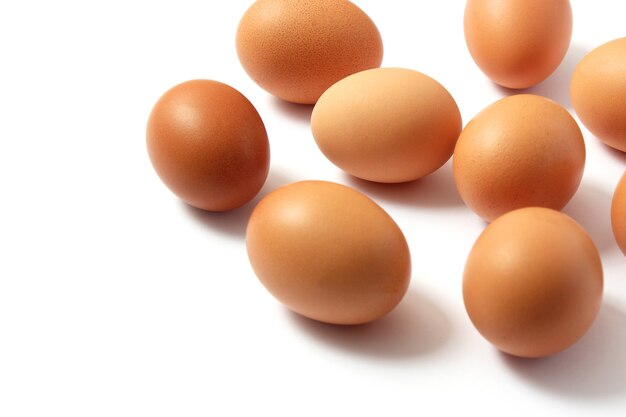 Chicken eggs on the table farm products natural eggs