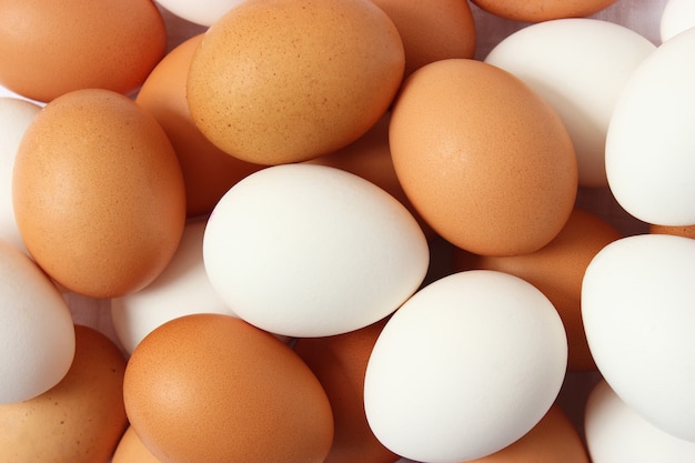 Chicken eggs on the table farm products natural eggs