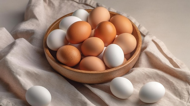 chicken eggs white and brown color