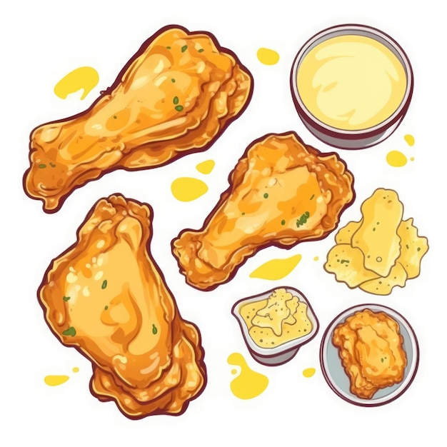 Photo chicken feast sticker set