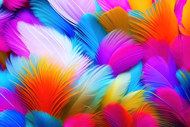 Chicken feathers in soft and blur style for the background abstract art