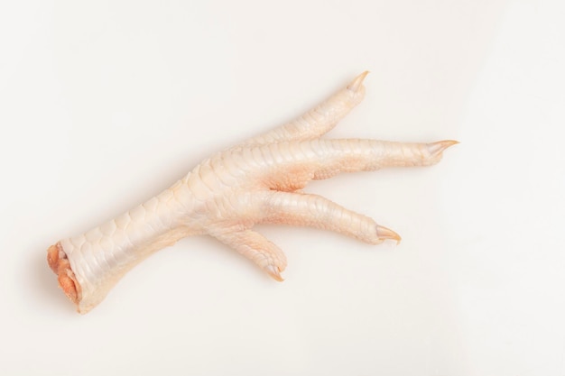 Chicken feet on white background