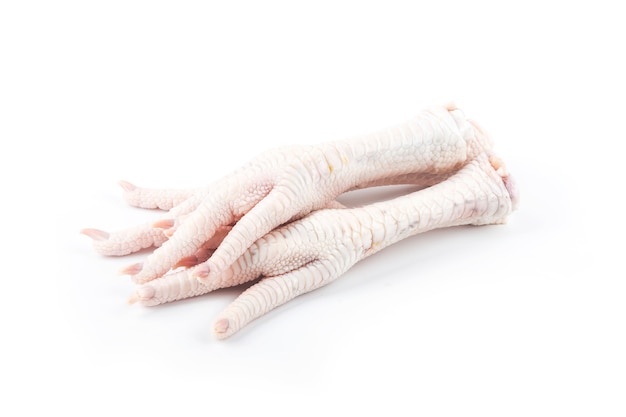 Photo chicken feet on white