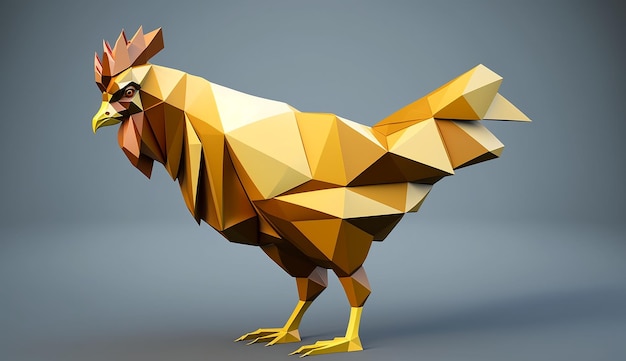 鶏の幾何学模様 イラスト デザイン画 Ai生成アート