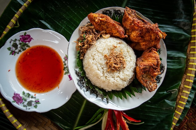 Chicken Glutinous Rice also known as Pulut Ayam Normally eaten with fried chicken