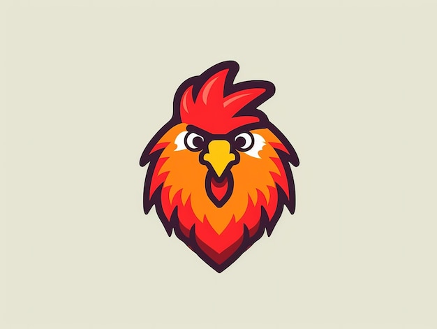Photo chicken head logo design logo for restaurant food chain fried chicken food logo