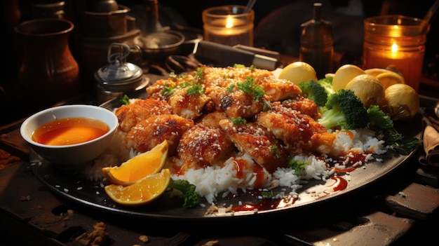 chicken katsu food professional photography Generative Ai