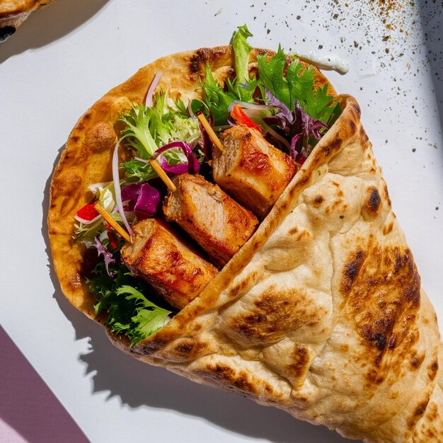 Chicken Kebab Naan Wrap