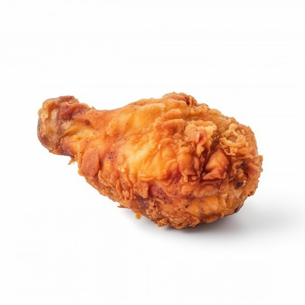 A chicken leg is on a white background