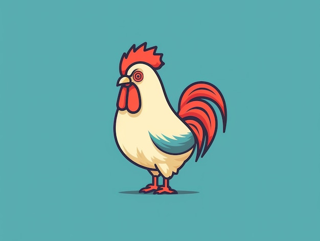 Chicken logo food restaurant design illustration