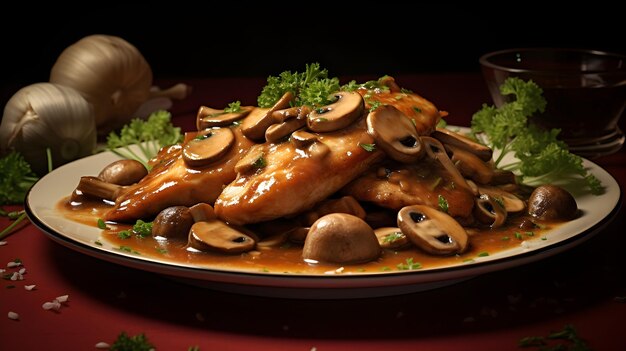 Photo chicken marsala a succulent dish of chicken bathed in marsala wine sauce