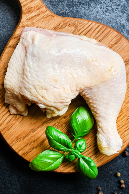 chicken meat raw pieces hen legs
