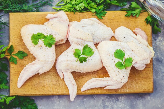 Chicken meat, selective focus. food and drink.