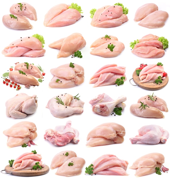 Chicken meat on white background