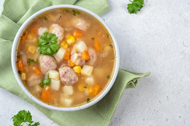 Chicken meatball soup