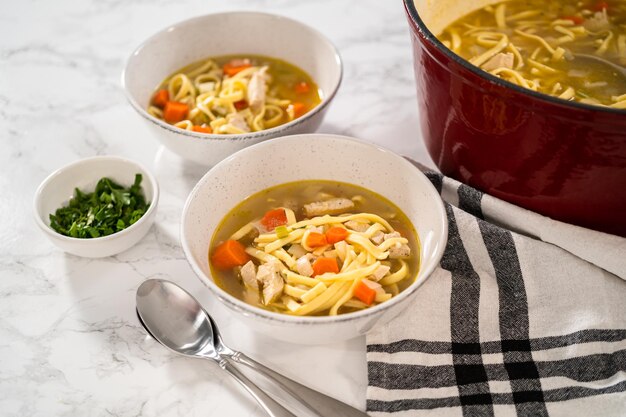 Photo chicken noodle soup