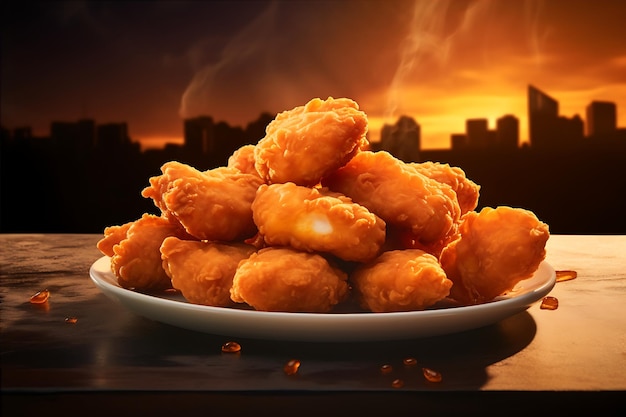 Photo chicken nuggets from dunkin donuts on tv