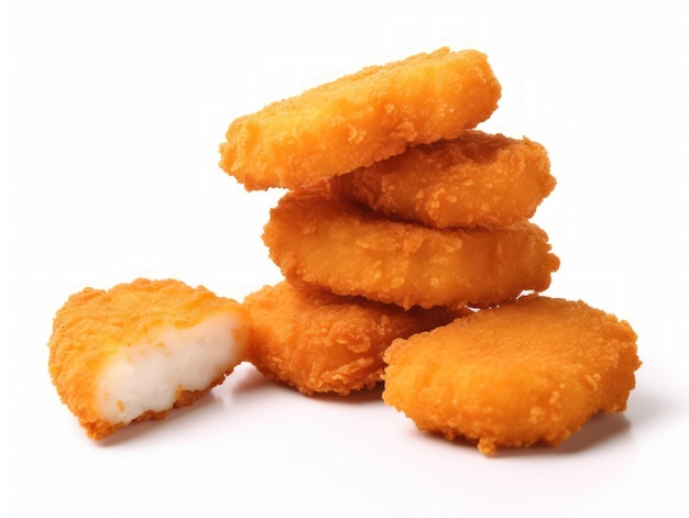 Chicken Nuggets Isolated on White Background