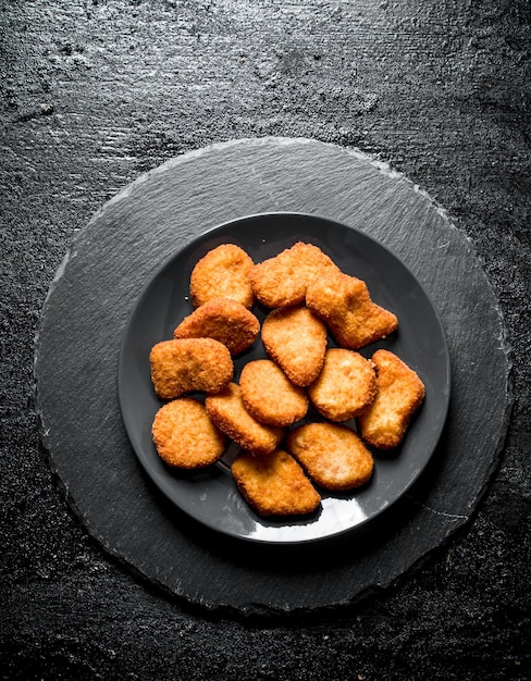 Chicken nuggets on the plate