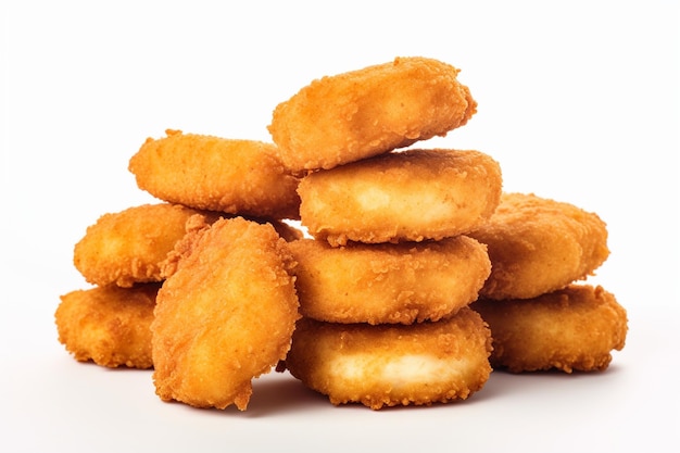 Chicken Nuggets on White Background