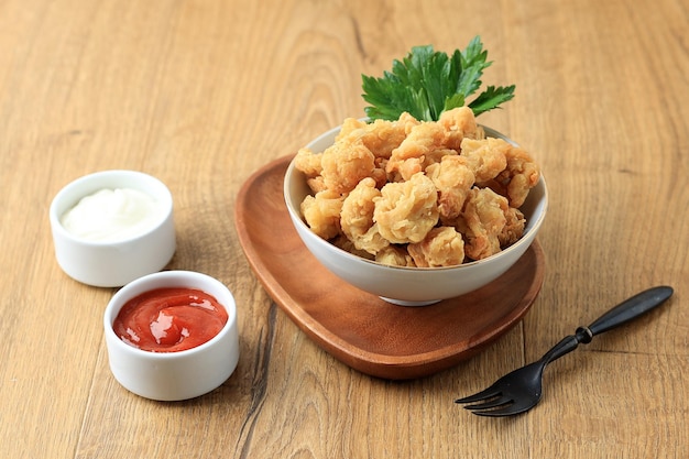 Chicken Popcorn on White Bowl