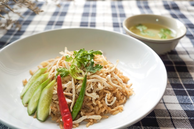 Chicken rice set on the table