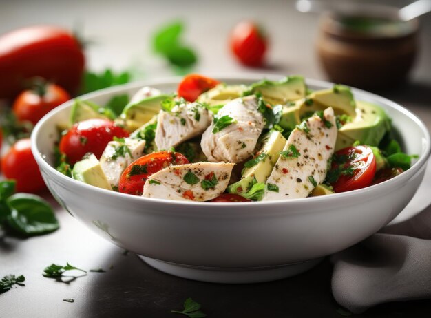 Chicken salad with avocado