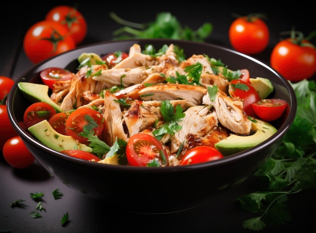 Chicken salad with avocado