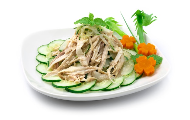 Chicken Salad with Cucumber and white Sesame  