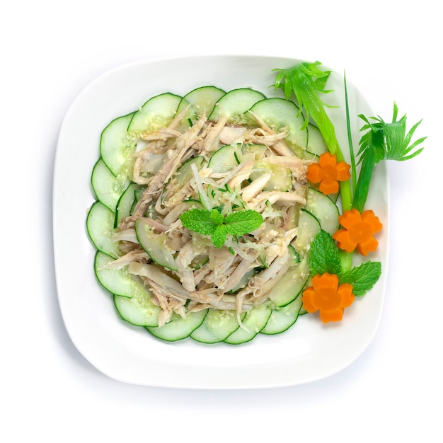 Chicken Salad with Cucumber and white Sesame  