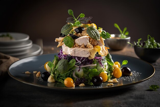 chicken salad with greens beans