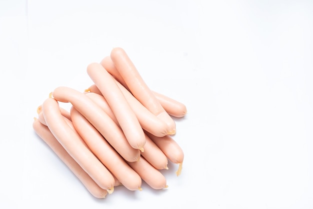 chicken sausages isolated on a white background