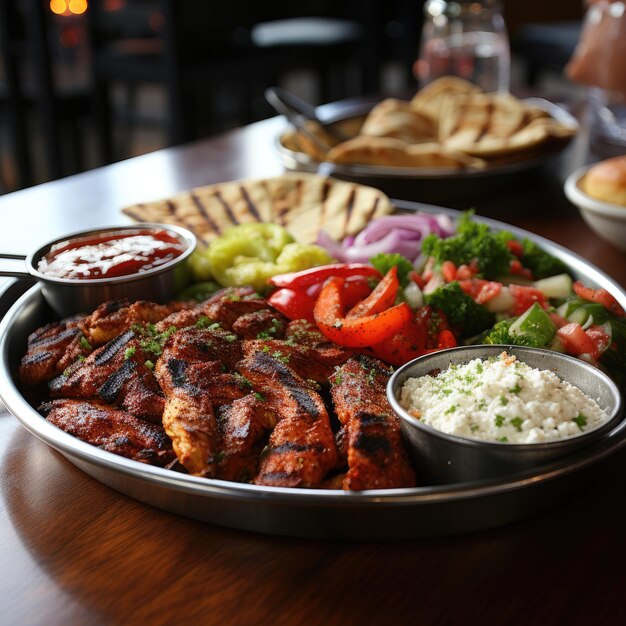 Premium Photo | Chicken shawarma Marinated and grilled chicken served