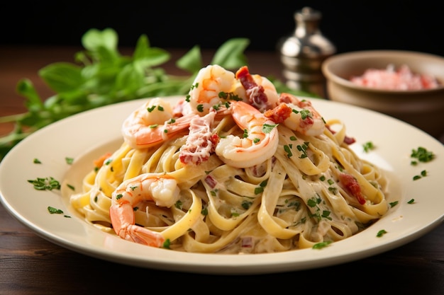 Chicken and Shrimp Carbonara