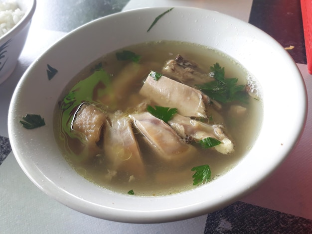 chicken soup klaten on bowl sop ayam klaten