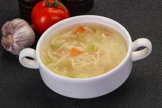 Chicken soup with noodles