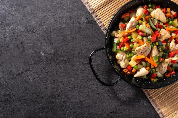 Chicken stir fry and vegetables