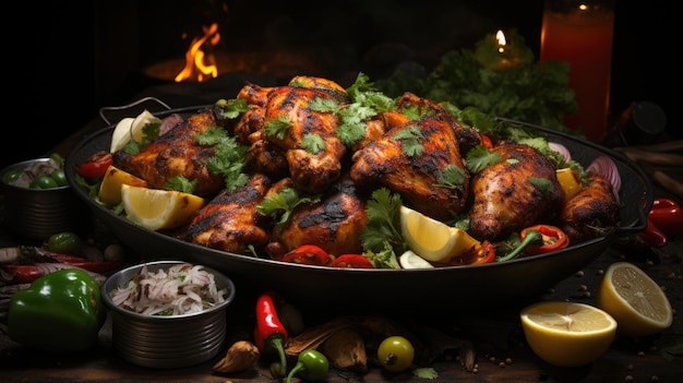 chicken tandoori food professional photography Generative Ai