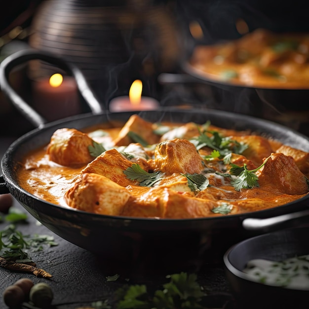 Chicken tikka masala a dish consisting of roasted marinated chicken chunks