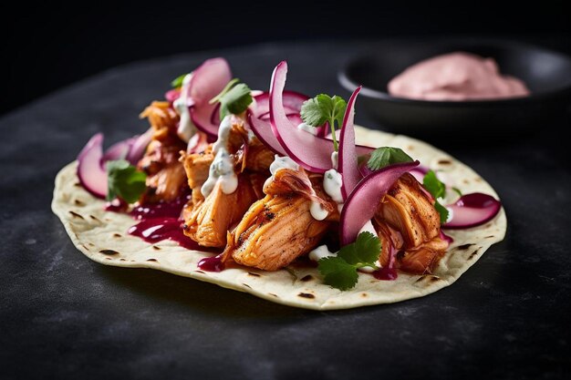 Chicken Tinga Tacos with Chipotle Sauce and Pickl