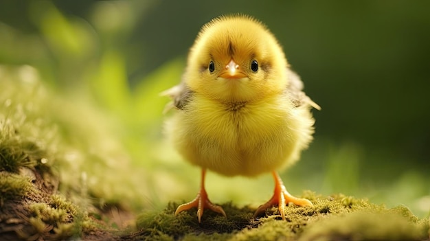 A chicken on a tree branch