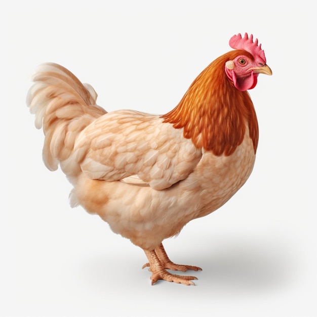 Chicken on white background