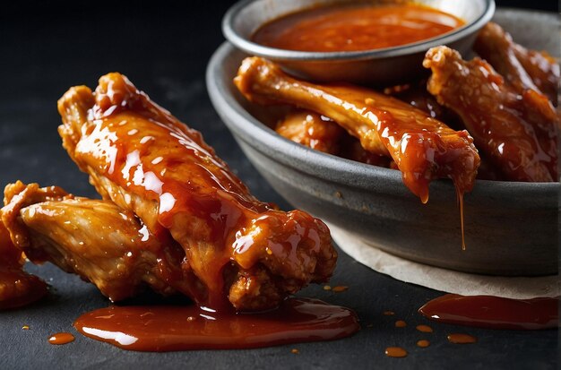 Chicken Wing Dipped in Sauce