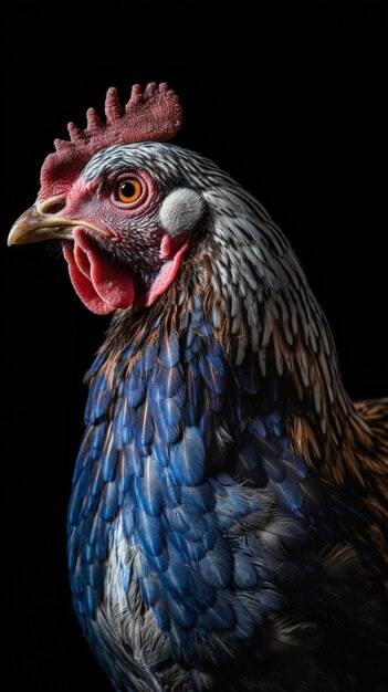 Photo a chicken with a red eye