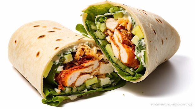 Chicken Wrap with Salad and Cheddar