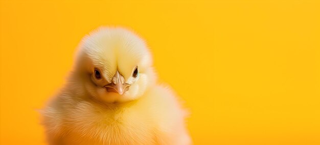 Chicken on a yellow background