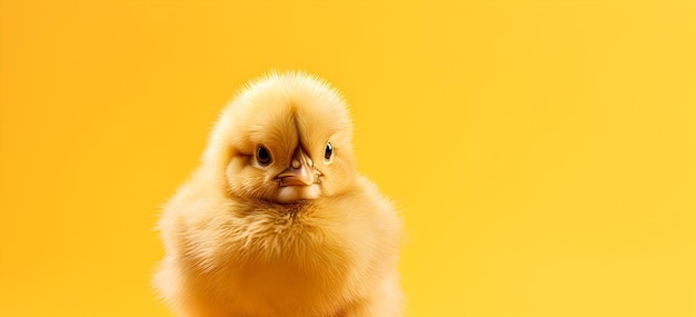 Chicken on a yellow background