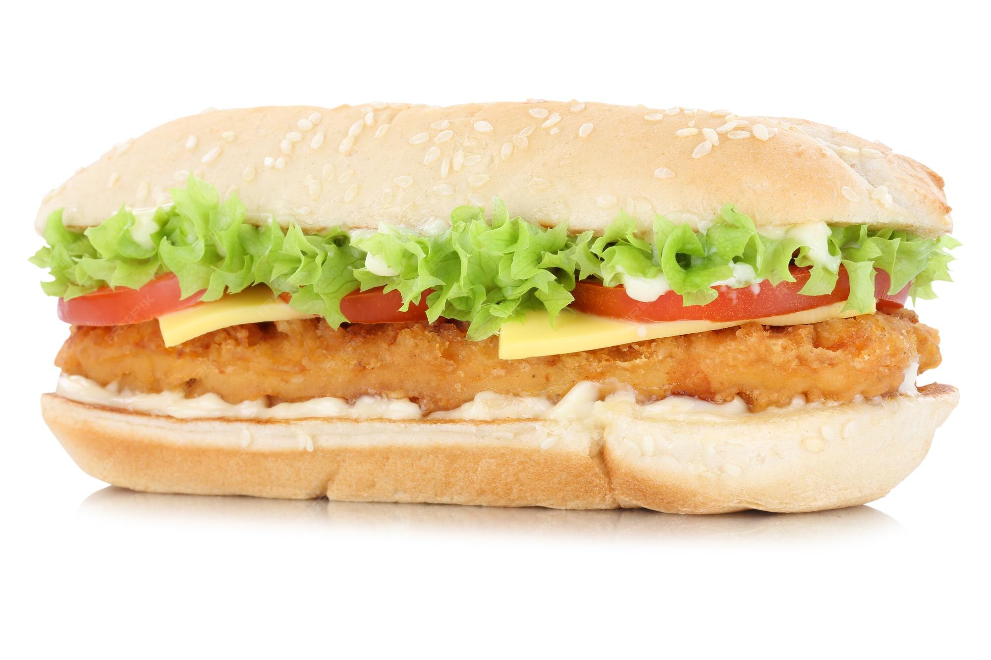 Premium Photo | Chickenburger chicken burger cheese isolated